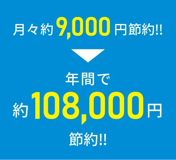 年間で約108,000円節約