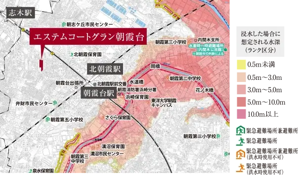 浸水した場合に想定される想定水深