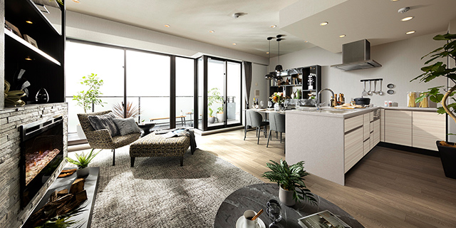 LIVING DINING KITCHEN